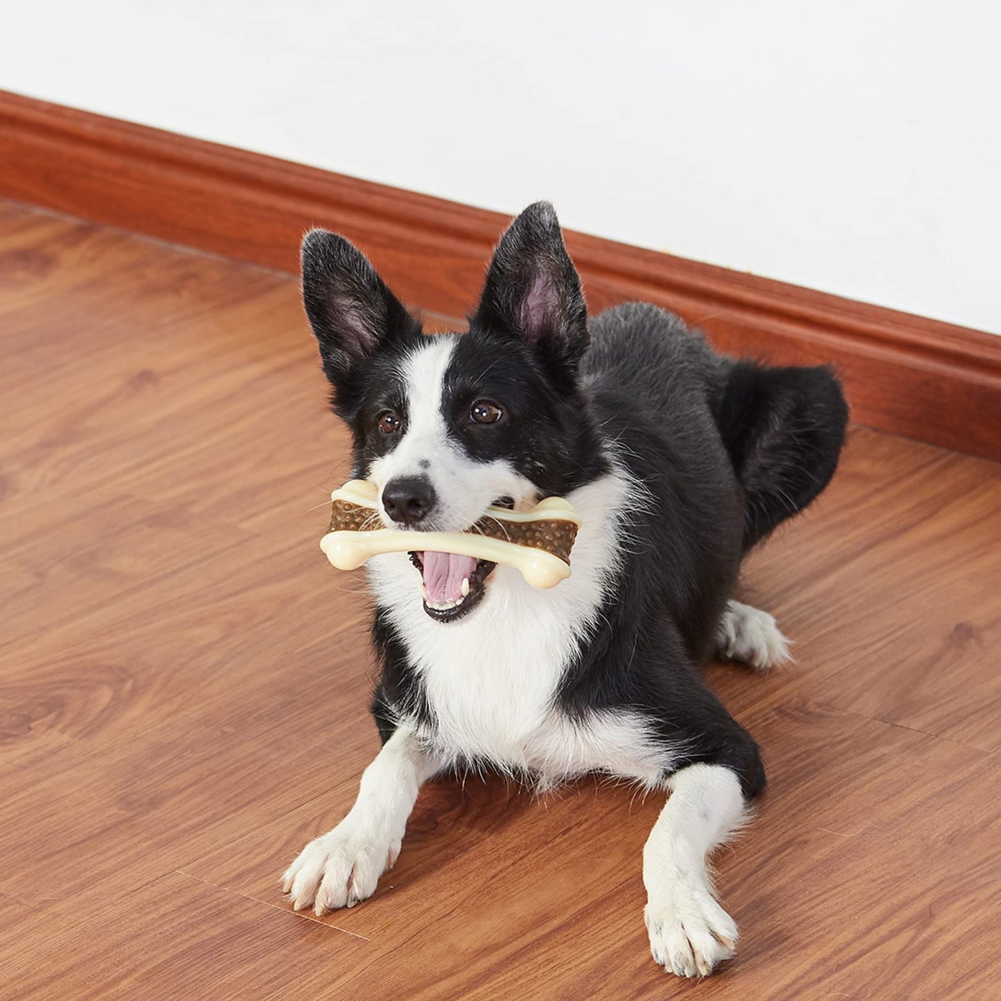 BETTEPROD Dog Chew Toys for Aggressive Chewers Large Breed, 3 Pack Real Beef Flavor,Indestructible Dog Teething Chew Toys for Large/Medium/Small Puppies,Tough Pet Toy with Durable Nylon