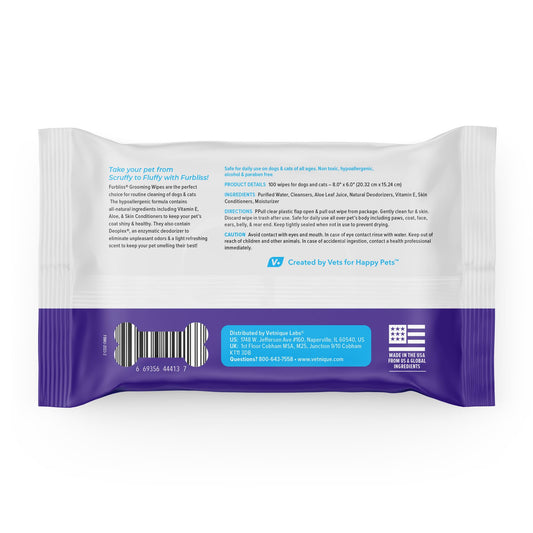 Vetnique Dermabliss Dog Face Wipes - Medicated Chlorhexidine Wipes for Dogs with Wrinkles, French Bulldog, English Bulldog Dog Grooming Wipes Cleaning & Deodorizing Dog Wipes 60 Count