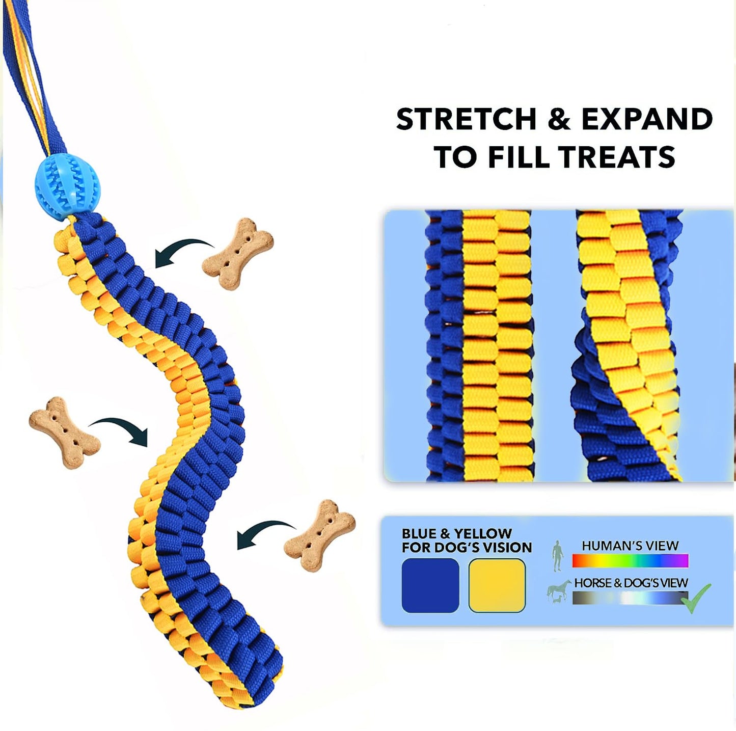 VENGABY 2 Pack Dog Rope Toys, Dog Tug of War Toys for Boredom, Interactive Snuffle Ball for Dogs and Puzzle Toy for Fun and Teeth Cleaning, Training