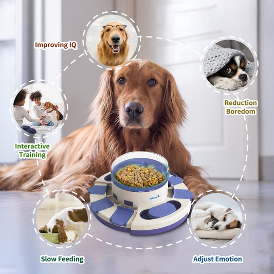 Jokepy Dog Puzzle Toys for Boredom and Mental Stimulation, Interactive Slow Food Feeder Dispenser, Professional Level 2 in 1 for Large/Medium/Small Dogs
