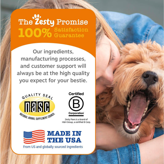 Zesty Paws Wild Alaskan Fish Oil for Dogs & Cats - Pollock & Salmon Oil Blend - Omega 3 Fatty Acids EPA & DHA for Pets - for Sensitive Skin + Coat Health - Immune System Support - 64 fl oz