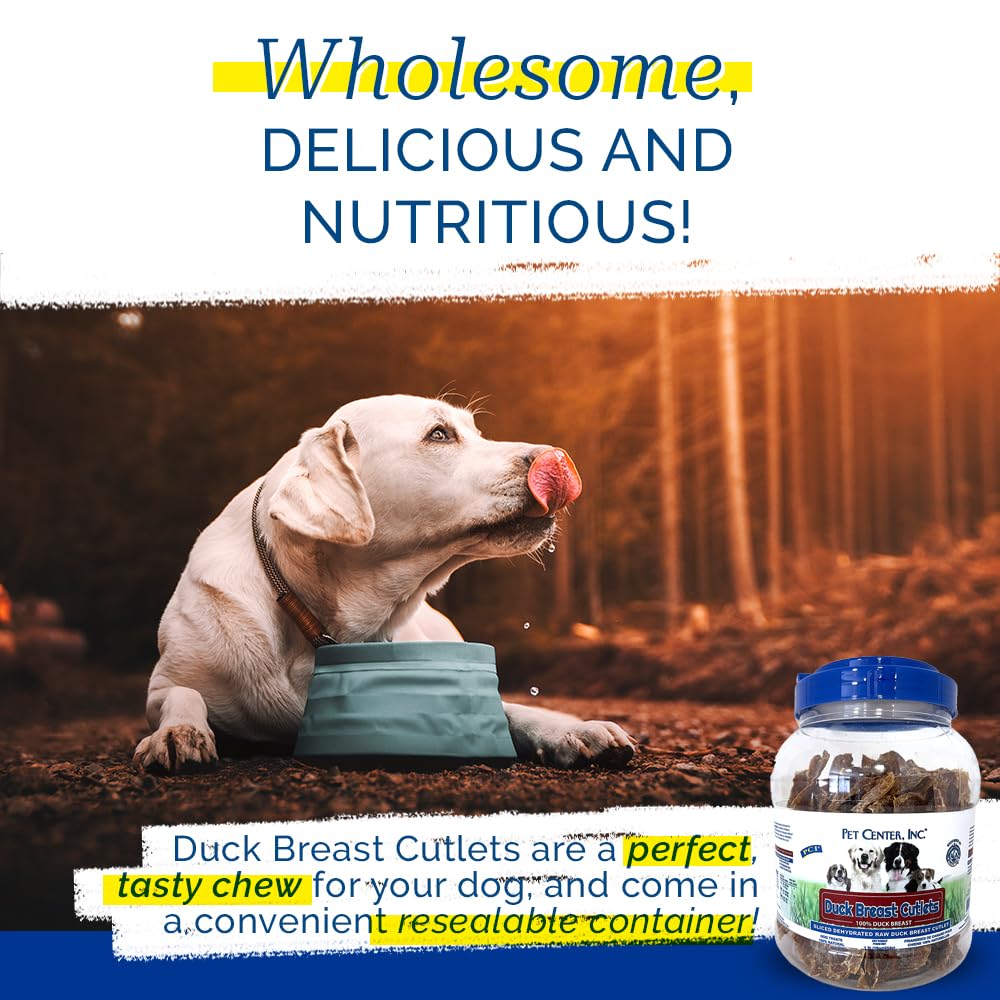 PCI Pet Center, Inc. Duck Breast Cutlets for Dogs - 100% Natural Dog Treats - Premium Quality, Single Ingredient Raw Dehydrated Chews - USA Made - No Additives - Delicious, Healthy Snack - 1lb