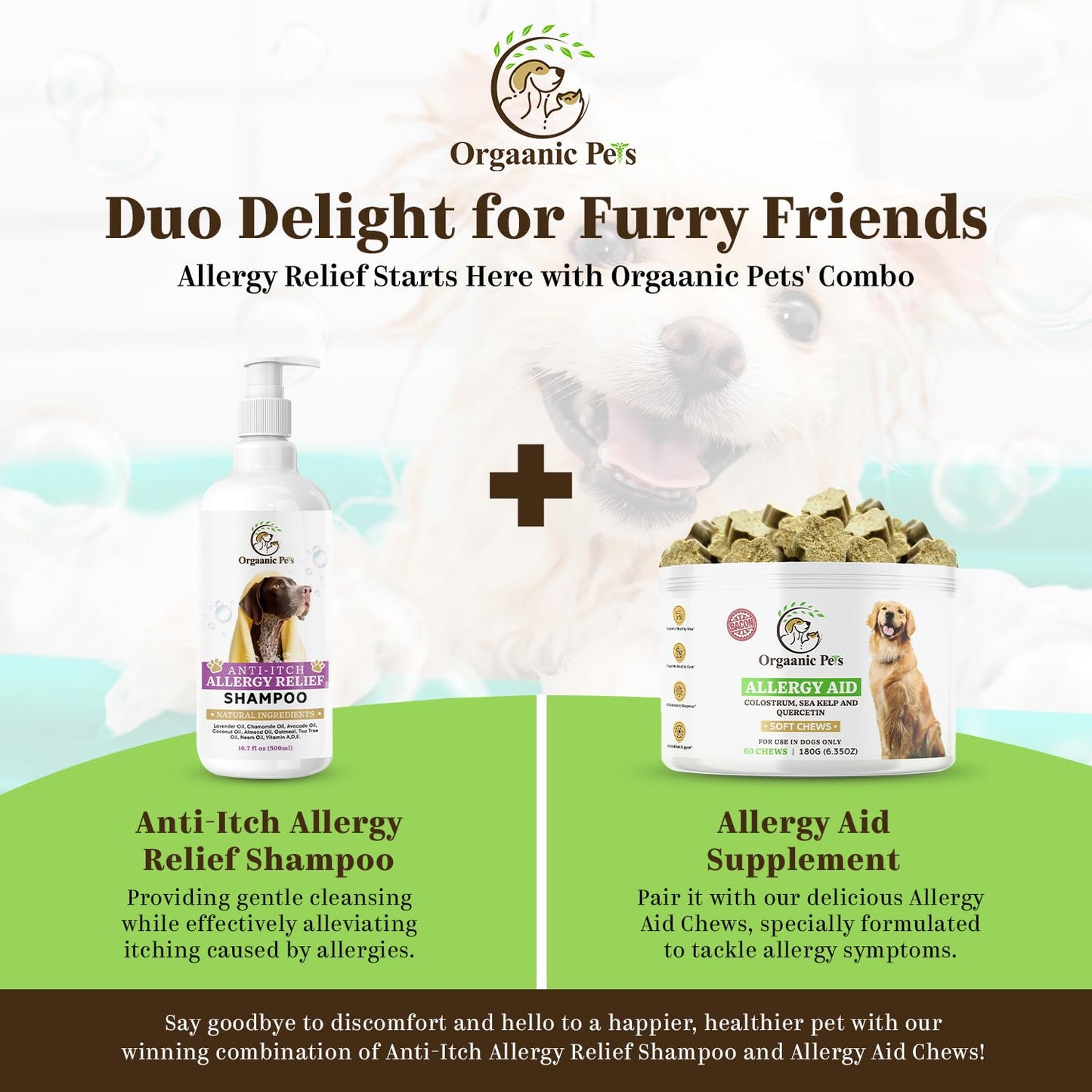 Anti-Itch Dog Shampoo: with 9 Natural Essential Oils and Ingredients - RELIEVES discomfort from Skin Allergies -Moisturizing - Anti-inflammatory - Calming