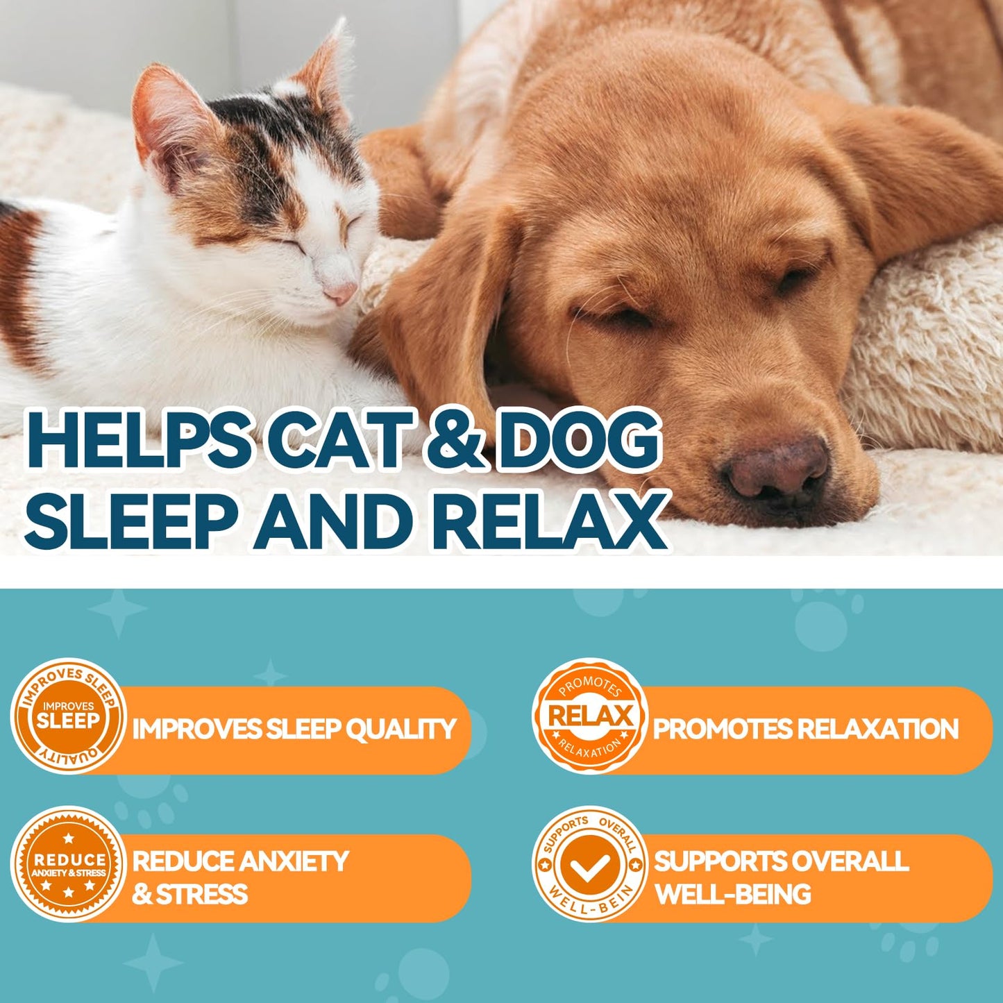 Melatonin for Pets, Dog Melatonin, Dog Sleep Supports, Melatonins for Cats, Supports Relaxation Dogs & Cat, Calm Behavior in Dogs, Helps Restful Sleep, Chicken Flavor 60ml