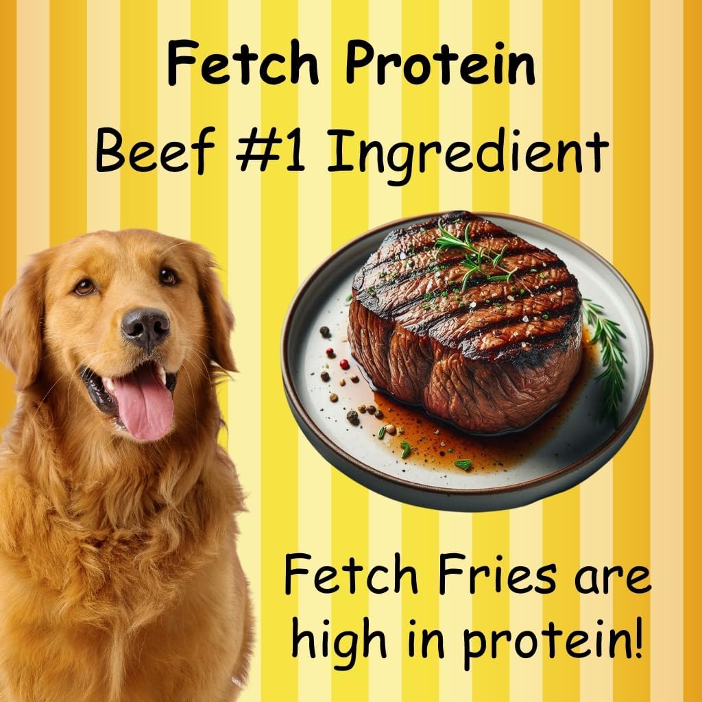 Fetch Fries Beef and Sweet Potato Dog Treats, Soft Chicken Jerky for Small and Large Breeds, Naturally Healthy, Made in The USA (5 oz)
