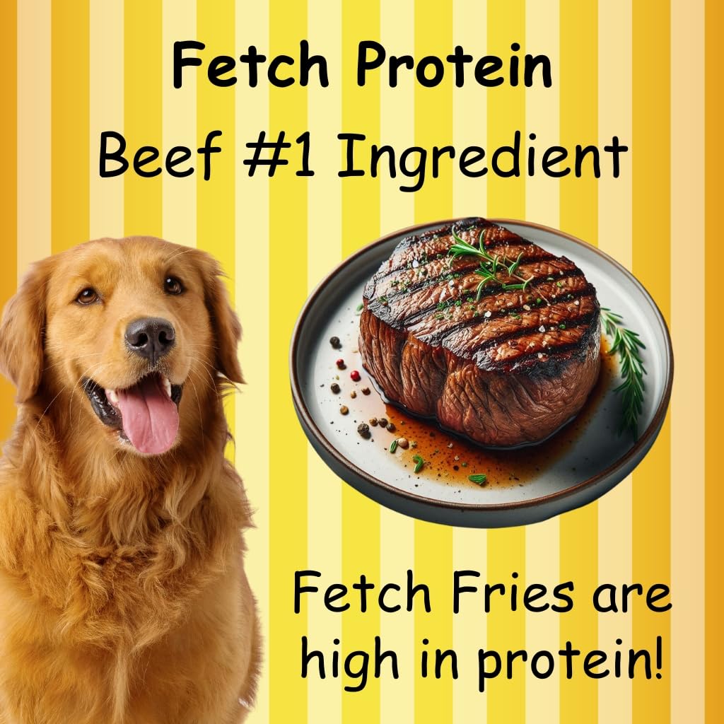 Fetch Fries Beef and Sweet Potato Dog Treats, Soft Chicken Jerky for Small and Large Breeds, Naturally Healthy, Made in The USA (5 oz)
