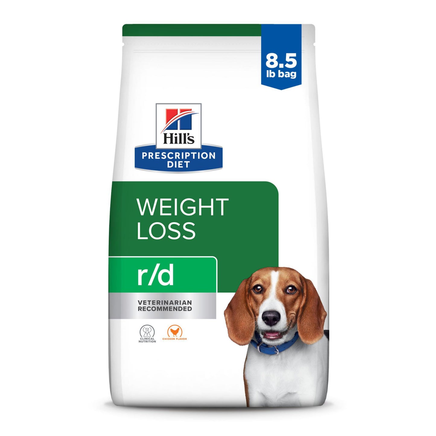 Hill's Prescription Diet r/d Weight Reduction Chicken Flavor Dry Dog Food, Veterinary Diet, 8.5 lb. Bag