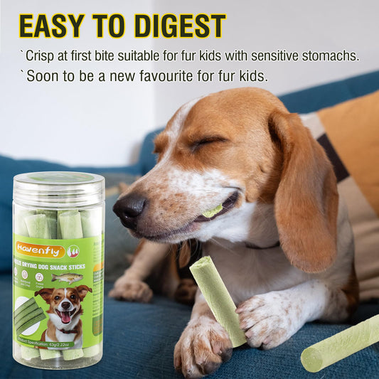 Havenfly Dog & Cat Treats - Crunchy Dogs Chew Sticks, Natural Healthy Dog Training Treats, Freeze Dried Cod Skins Treat for Small, Medium & Large Breeds, 4.5 Inches