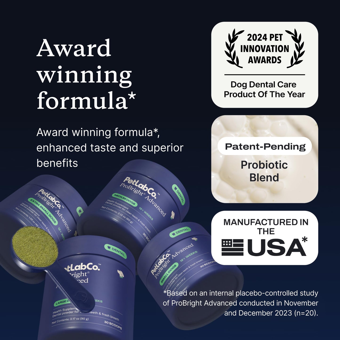 PetLab Co. ProBright Advanced Dental Powder - Dog Breath Freshener - Teeth Cleaning Made Easy – Targets Tartar & Bad Breath - Packaging May Vary - Formulated for Small Dogs