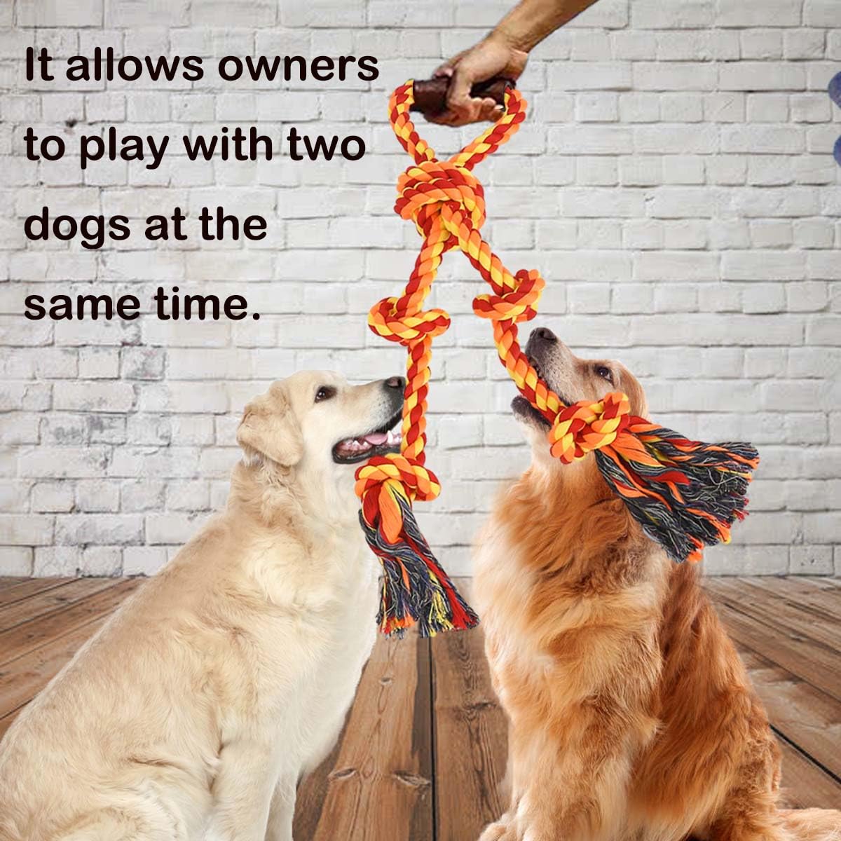 Fejapa Large Dog Rope Toys for Aggressive Chewers - Pitbull Tug of War, Heavy Duty, Outdoor, Medium to Large Breed Dog Chew Rope with Handle