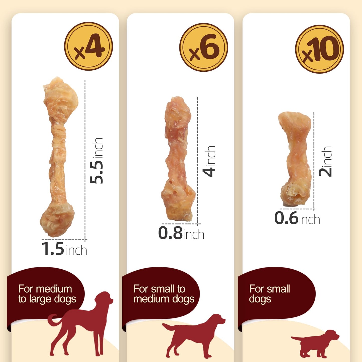 TailParty Turkey Tendons for Dogs, 4.23 oz, Small Dog Training Treats, Natural Long-Lasting Chew Snacks, High-Protein Beef Tendons, Healthy Hypoallergenic Puppy Bone(10 Units/Pack)