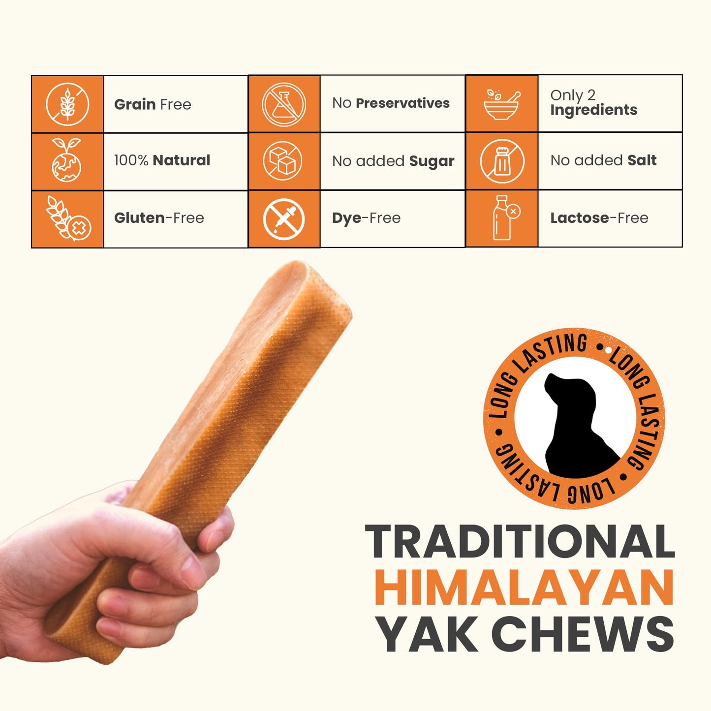 The safest 100% Natural Cheese Chews - Medium (Pack of 6) - NO Chunks, NO preservatives, NO Bad Smell, Great Teeth Cleaner, Super Long-Lasting, for Medium Dogs