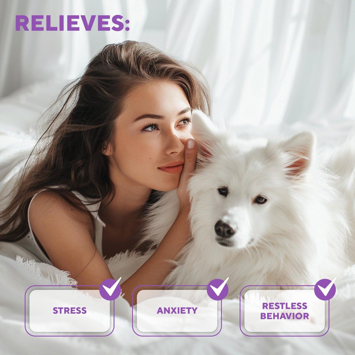 Calming Diffuser Kit for Dogs & Puppy - Pet Separation Anxiety Relief & Calm Pheromones Plug - Anti Stress Treatment Help with Fireworks, Aggression, Fighting & Other Problematic Behaviors