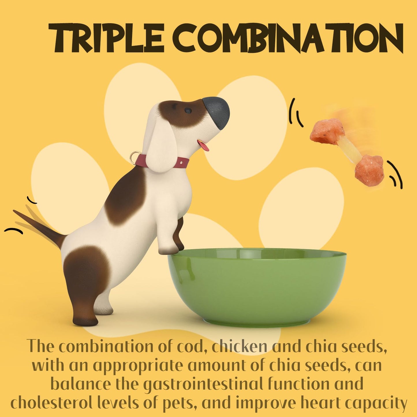 ASMPET Dog Treats Chews, Chicken Wrapped Cod Dumbbell, Rawhide Free & Grain Free Chewy Training Snacks