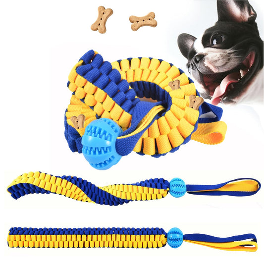 VENGABY 2 Pack Dog Rope Toys, Dog Tug of War Toys for Boredom, Interactive Snuffle Ball for Dogs and Puzzle Toy for Fun and Teeth Cleaning, Training