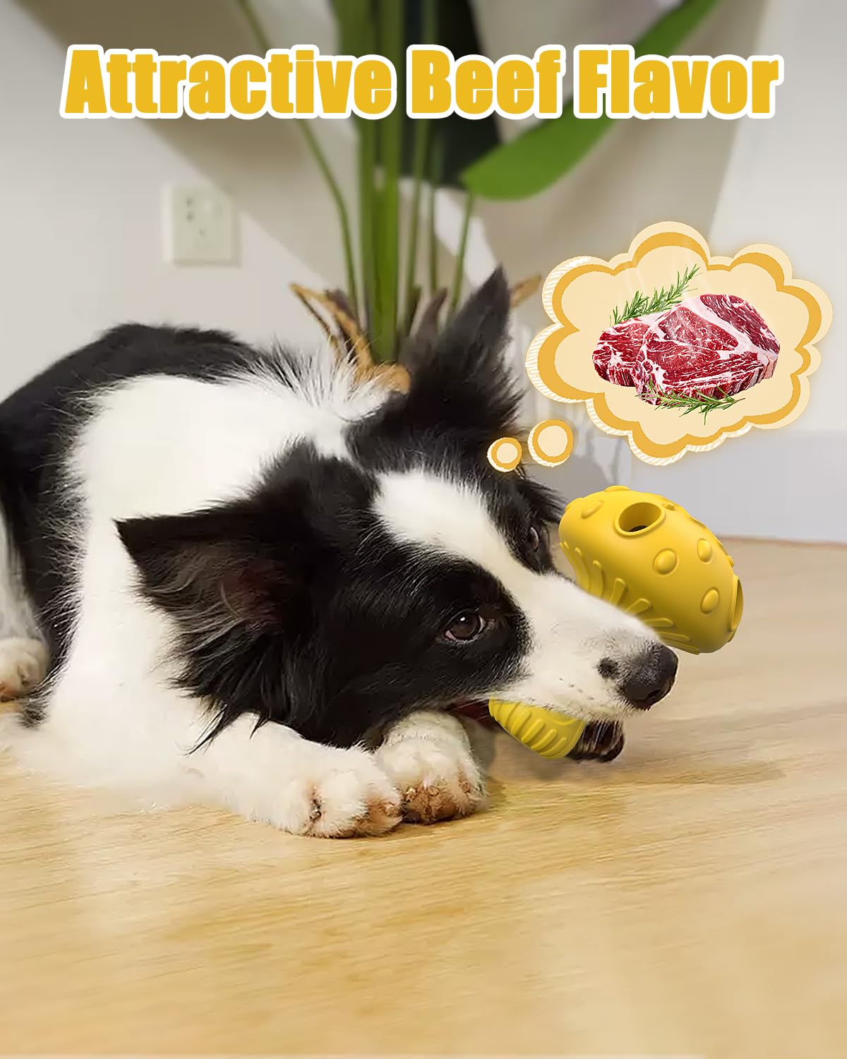 Dog Chew Toys for Aggressive Chewers, Rubber Treat Dispensing Stimulation Toy to Keep Them Busy, Durable Interactive Enrichment Puzzle Toy for Medium Large Breed Dogs