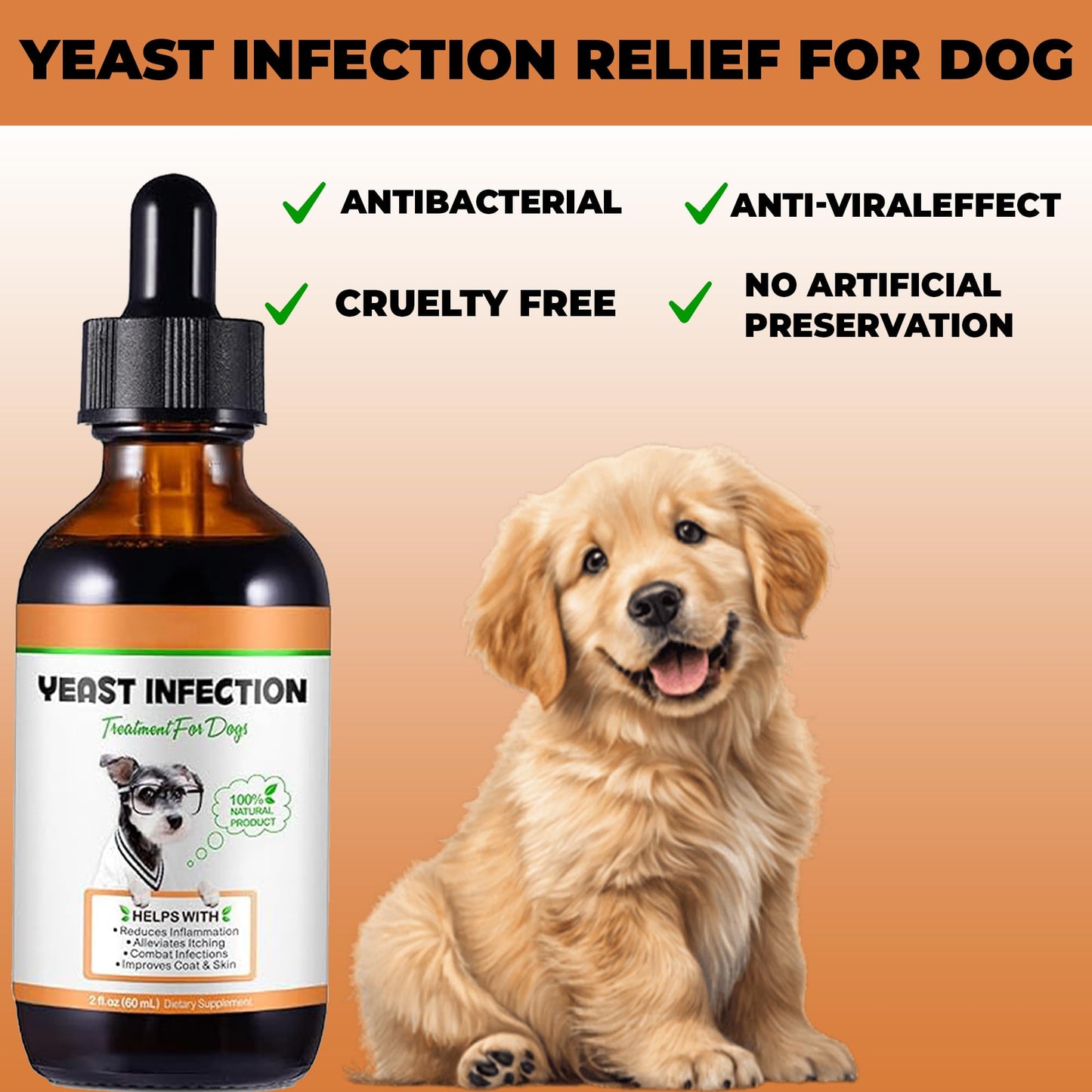 Maani essence 60ML Natural Yeast Infection Treatment for Dogs, Dog Allergy Relief, Skin Itch Relief Supports Healthy, Inflammation Relief, Alleviates Itching, Allergy Relief Dog Yeast