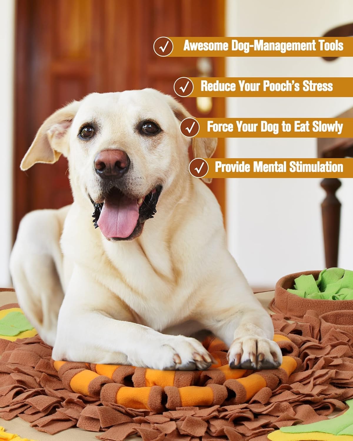 HOPET Snuffle Mat for Dogs Large Breed,Interactive Sniff Feeding Training Mat for Puppy Slow Feeder, Mental Stimulation & Slow Feeding Game for All Breeds