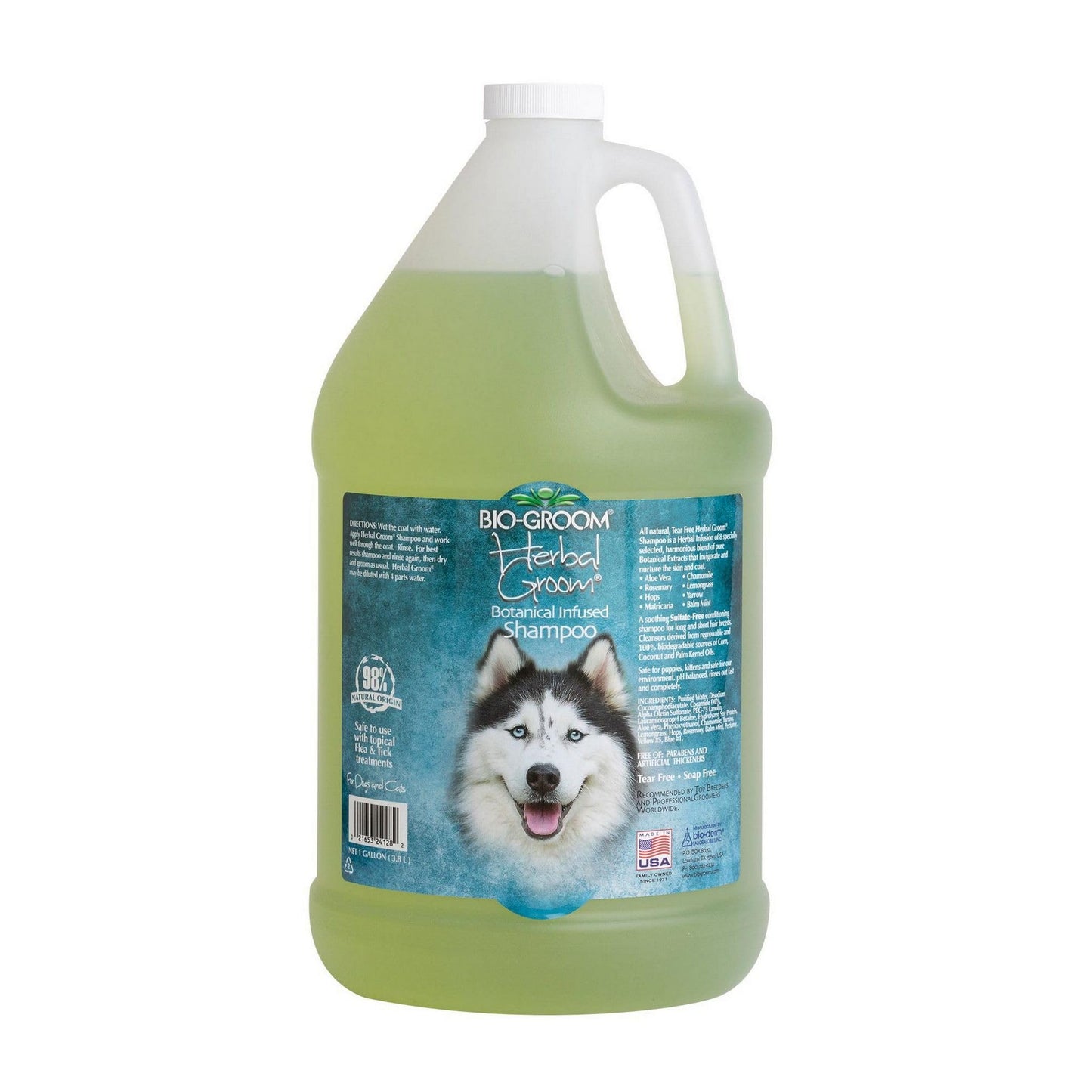 Bio-Groom Herbal Groom Dog Shampoo - Tearless Puppy Shampoo, All-Natural, Dog Bathing Supplies, Cruelty-Free, Cat & Dog Grooming Supplies, Made in USA, Tear-Free Dog Products-1 Gallon