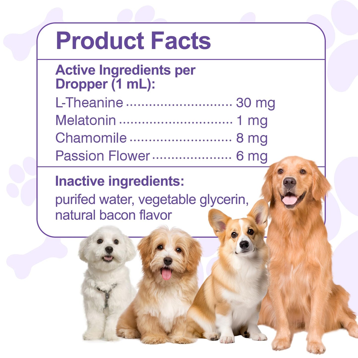 Melatonin for Dogs,Dog Sleep Aid,Calming for Dogs,Melatonin for Sleep Relieves Anxiety and Stress in Dog, Helps Calm and Restful Sleep,Bacon Flavor