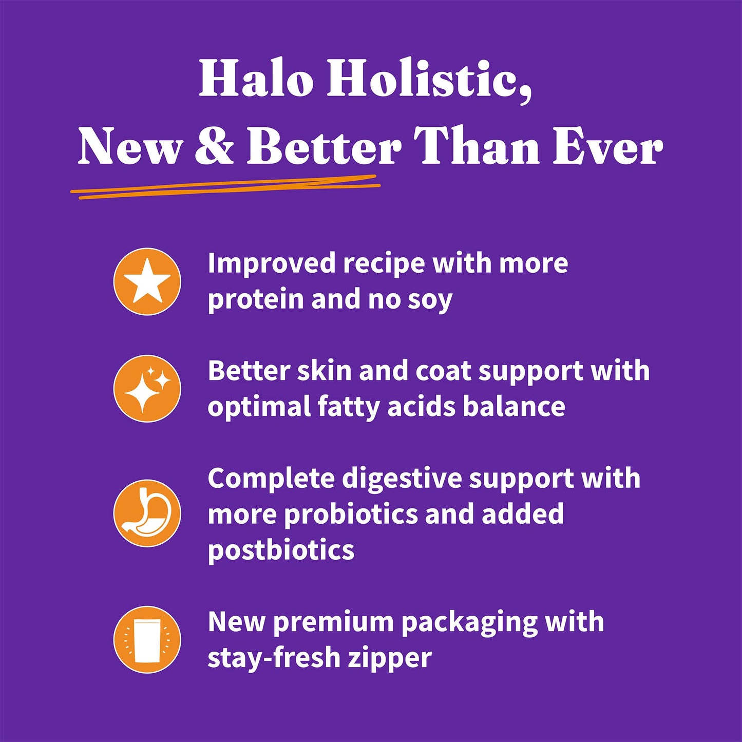 Halo Holistic Dog Food Cage Free Chicken & Sweet Potato Formula, Grain Free Dry Dog Food, Complete Digestive Health, Kibble for Adult Dogs, 3.5 lb Bag