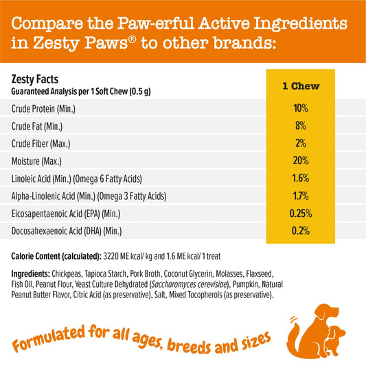 Zesty Paws Training Treats for Dogs & Puppies - Dog Treats for Training - Healthy Dog Chews for Hip, Joint & Muscle Health - for All Breeds and Ages - PB Flavor - 12oz