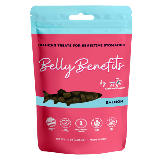 Onward Hound Training Treats for Dogs - Soft Salmon - Low Calorie Dog Training Treats for Sensitive Stomachs with Single Source Premium Protein, Corn Free, & Soy Free Formula - 10 oz