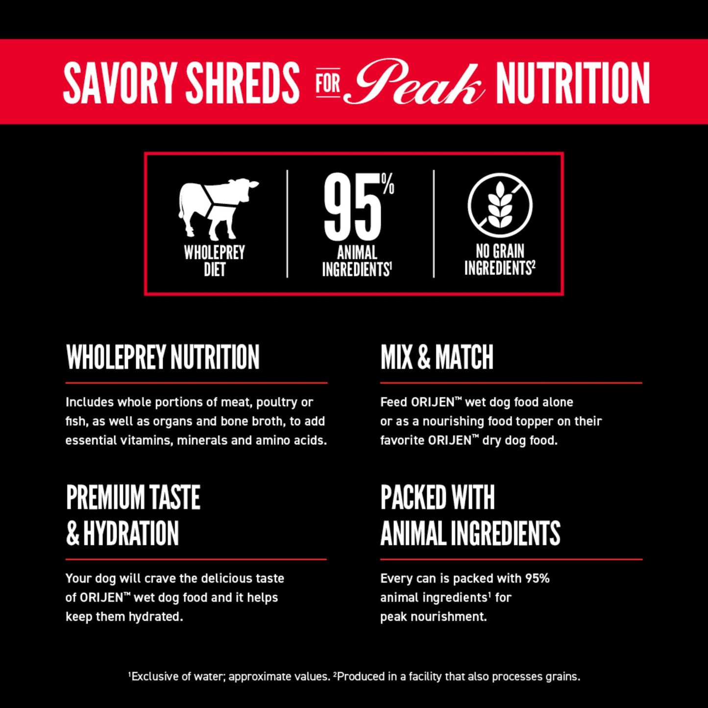 ORIJEN Real Meat Shreds Wet Dog Food Beef Stew Recipe 12.8oz Cans (12 Count)