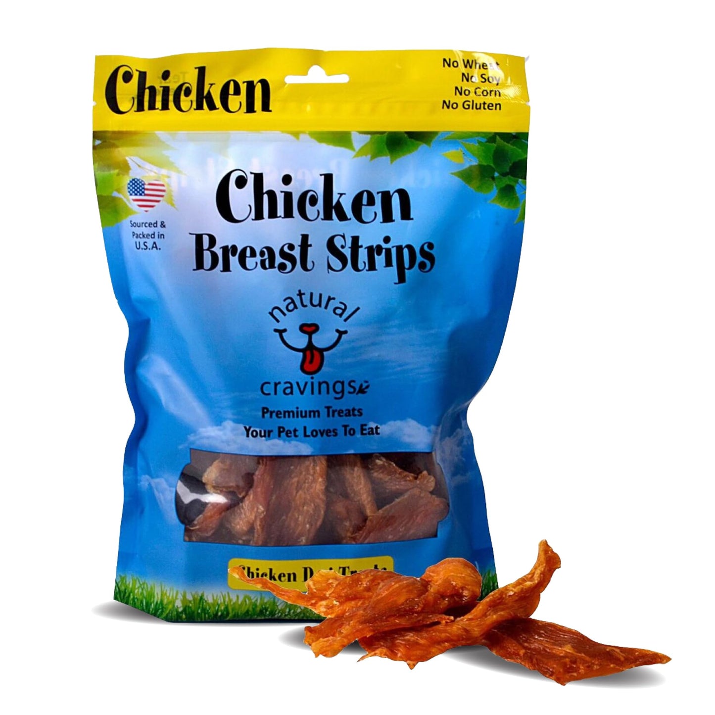 Natural Cravings: Chicken Breast Strips - 10 oz - Dog Treats, Single Ingredient, High Protein Snack, Breakable for Training Rewards, No Preservatives