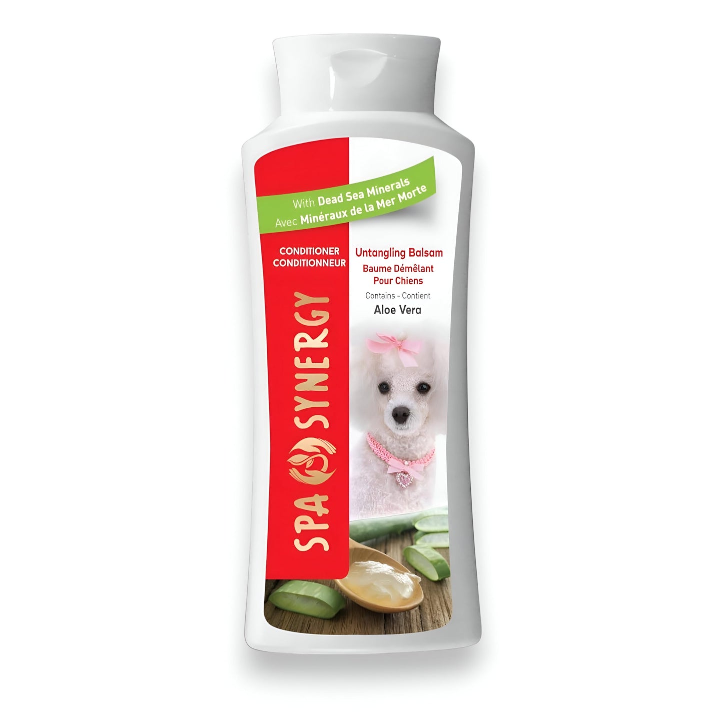 Spa Synergy Pet Dog Conditioner Natural Dead Sea Mineral Rich, Aloe Vera, Moisturizing, Extra Softening, Increase Hydration, Conditions & Detangles - Untangling Balsam - (1) Bottle 16.5 FL OZ