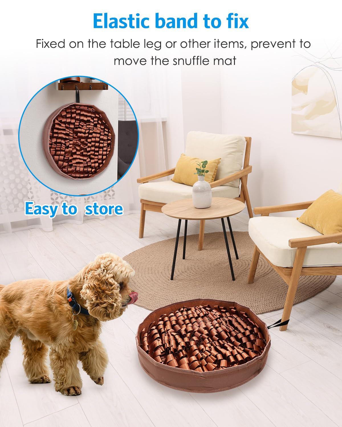 AMIR Slow Feeder Mat for Dogs – Dog Food Mat Anti-Gobble Mat to Relieve Boredom, Anxiety & Stress, Snuffle Mat for Dogs Works for All Dog Breeds, Sizes & Ages