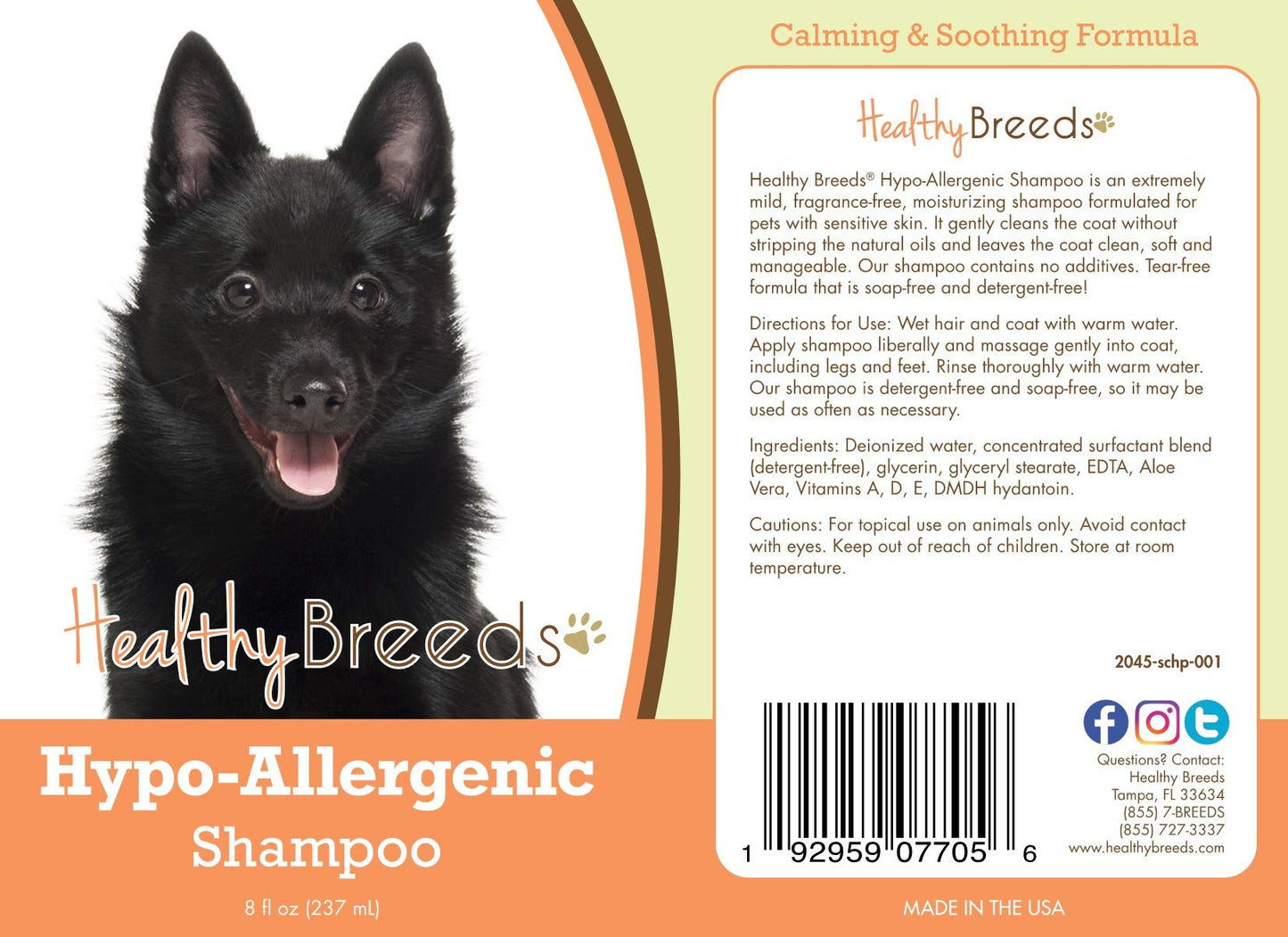 Healthy Breeds Schipperke Hypo-Allergenic Shampoo 8 oz