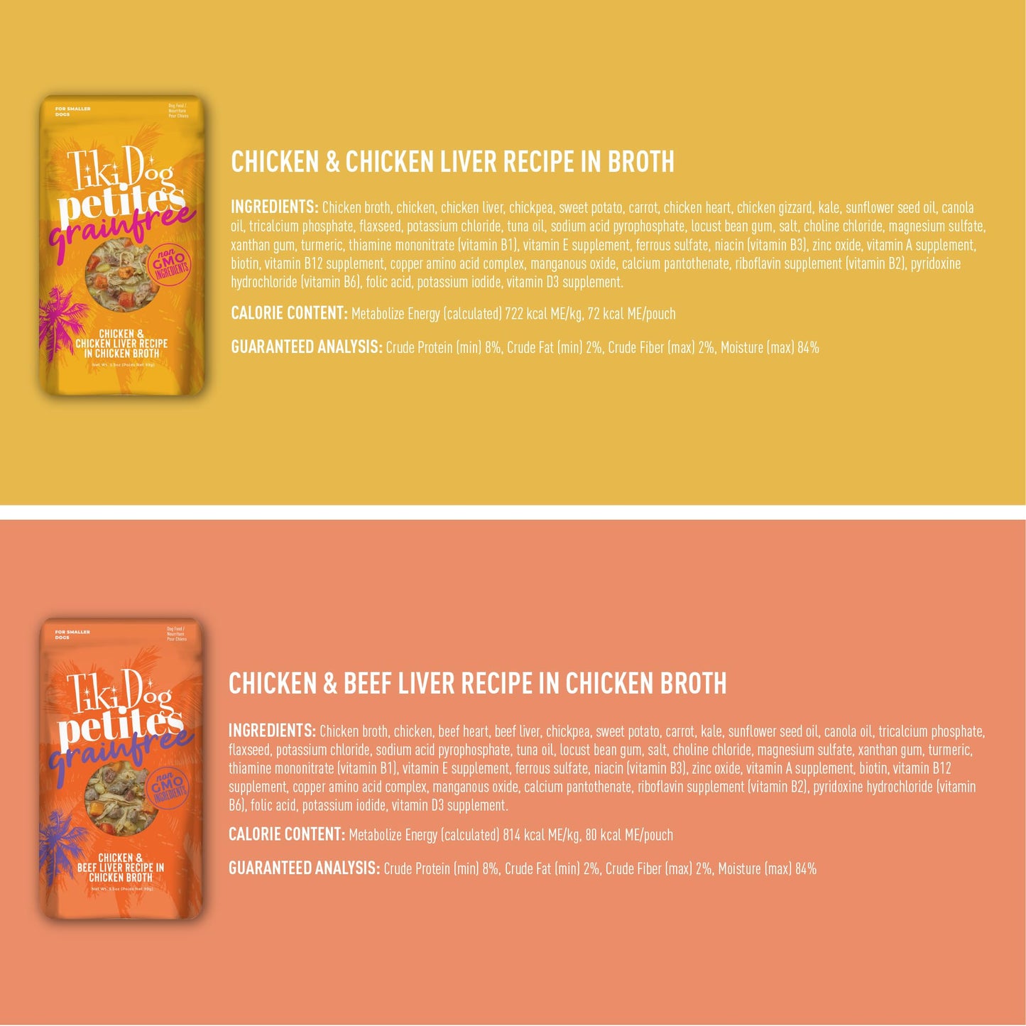 Tiki Dog Aloha Petites, Variety Pack, Nutrient Dense Meat, Wet Dog Food For Small Breed Dogs and All Life Stages, 3 oz. Pouch, Pack of 12