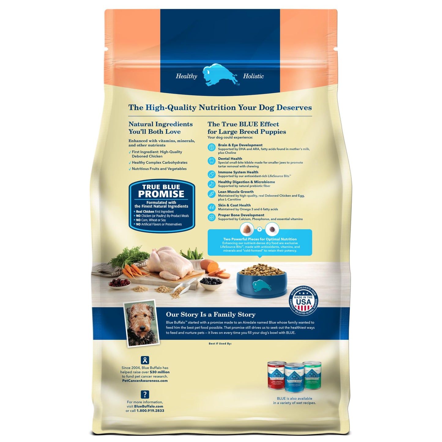 Blue Buffalo Life Protection Formula Large Breed Puppy Dry Dog Food with DHA, Vital Nutrients & Antioxidants, Made with Natural Ingredients, Chicken & Brown Rice Recipe, 30-lb. Bag