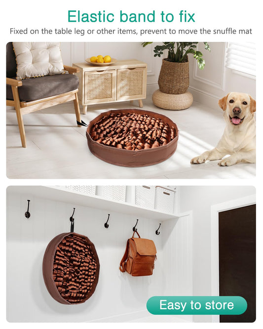 ORIA 20"x20" Snuffle Mat for Dogs, Interactive Puzzle Toy for Small & Medium Breeds, Slow Feeder Mat for Boredom, Encourages Foraging Skills and Mental Stimulation