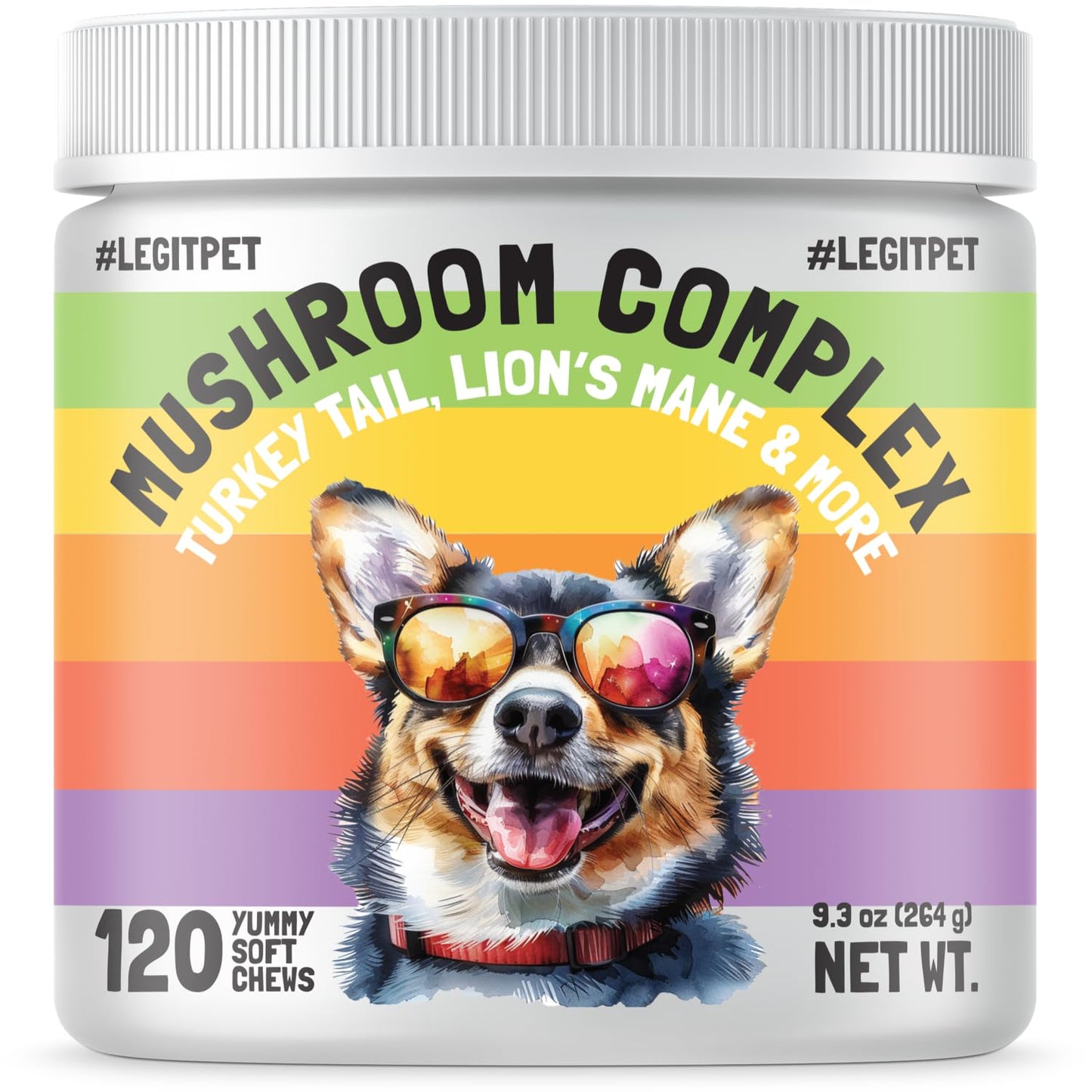 Wild Alaskan Salmon Oil for Dogs & Cats 32 oz and Mushroom Complex Treats for Dogs with Reishi Shiitake and Turkey Tail Mushrooms for Cognition and Immune Boosting Supports 120 Chews