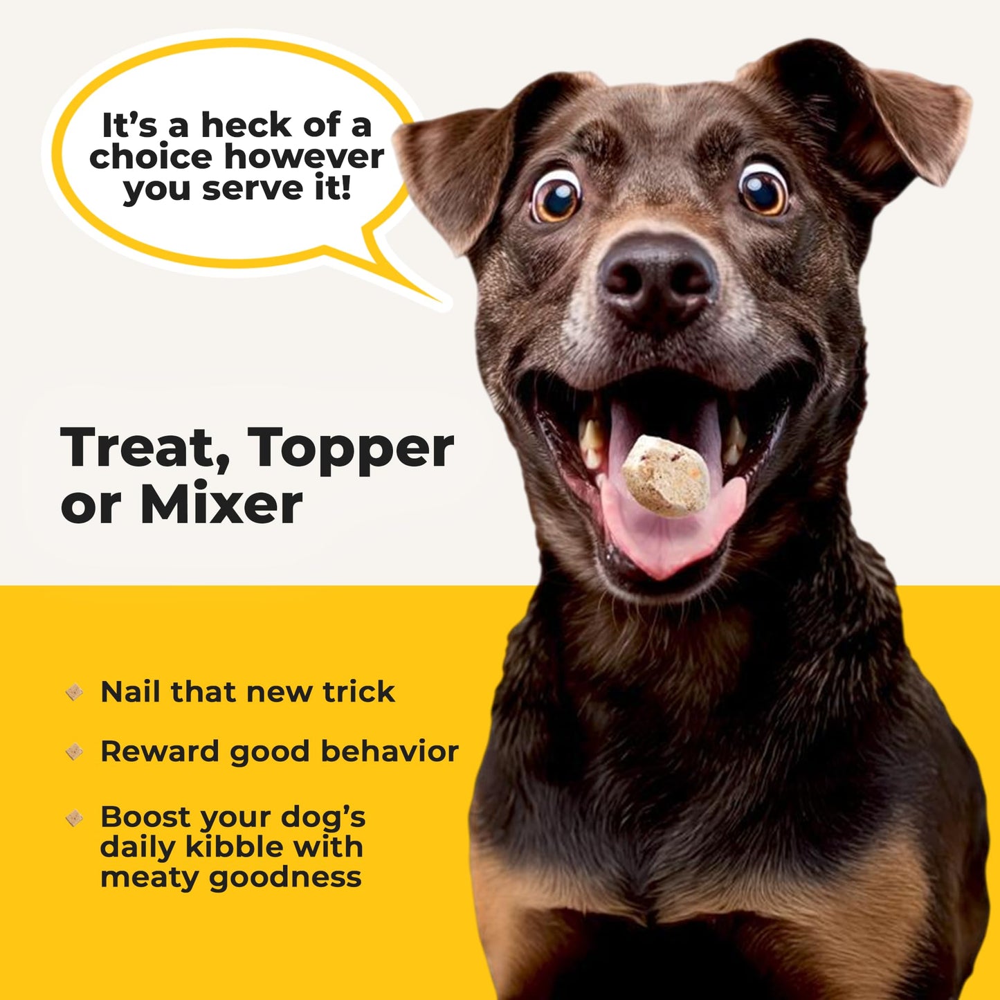 Heckova! Barkin’ Good Beef - Freeze Dried Raw Dog Treats, Human Grade Beef Heart and Liver for Training, Meal Topper, High Protein, 24g Per Cup, Made in The USA, 4oz Bag