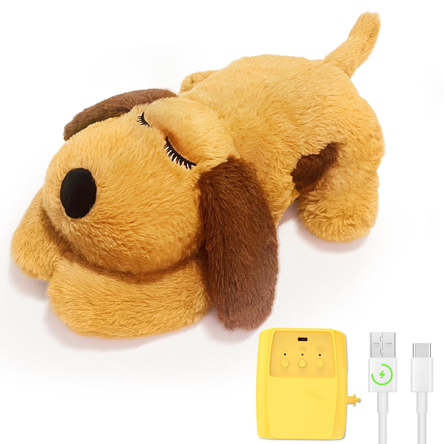 DCIAER 3-in-1 Heartbeat Puppy Toy, Simulates Breathing/Heartbeat/Warmth,Anxiety Relief, Sleep Aid for Puppy, Ideal for Crate Training.