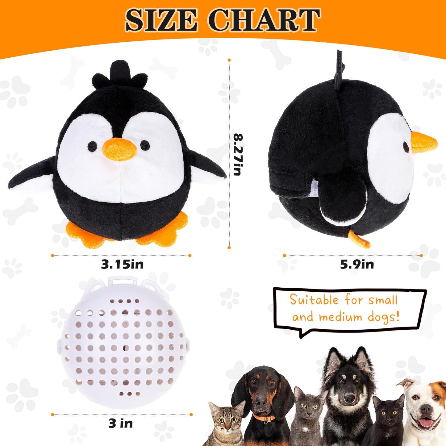 EXPAWLORER Interactive Dog Toys- Automatic Moving Doggie Toy Ball, Puppy Squeaky Toys to Keep Them Busy for Boredom, Jumping Enrichment Pet Toys for Small Medium Dogs, Penguin