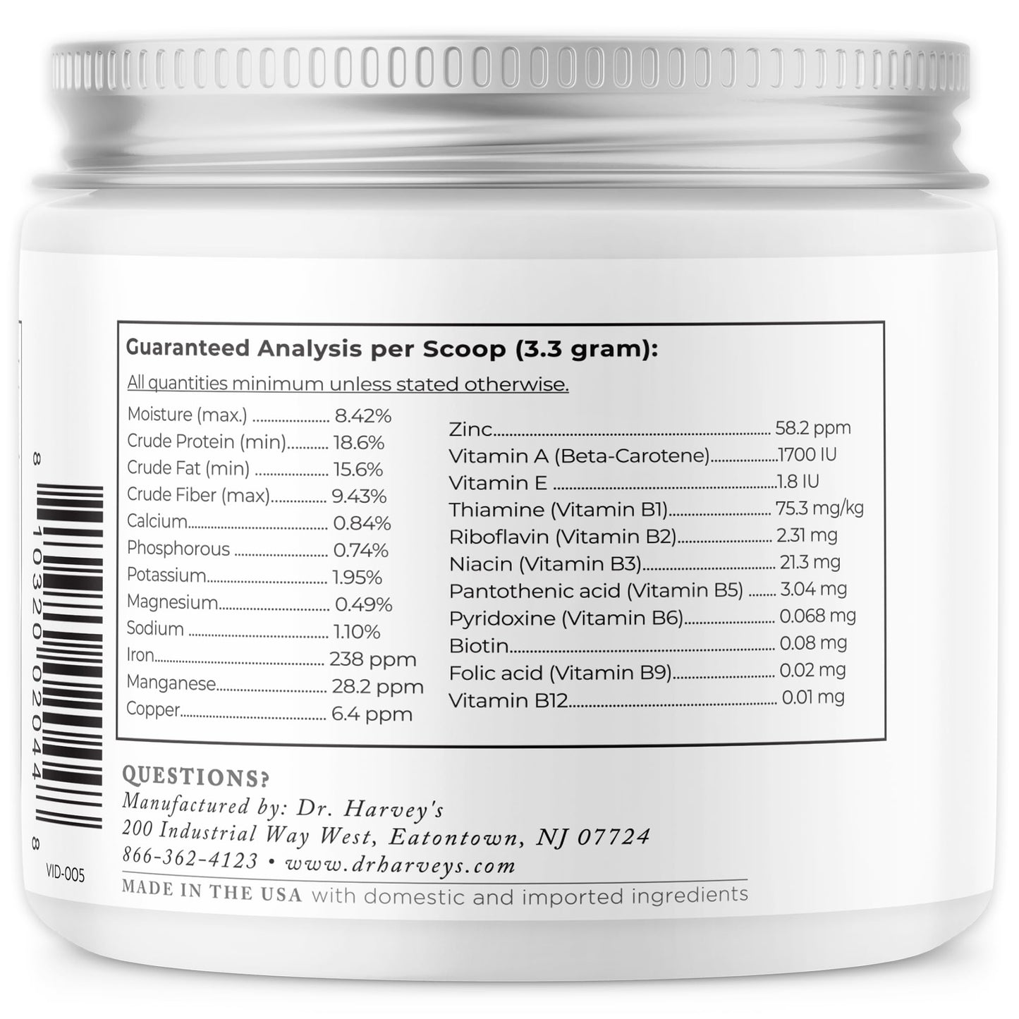 Dr. Harvey's Herbal Multi-Vitamin and Mineral Supplement for Dogs (7 Ounces)