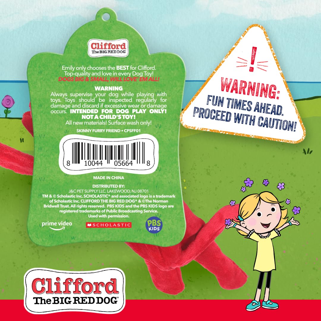 Plush Squeaky Dog Toy – Soft Crinkle Dog Toy with Squeaker for Small Dogs and Puppies –Puppy Plush Chew Toys, Cute Toys for for Puppies with Squeaker (Skinny Furry Friend)