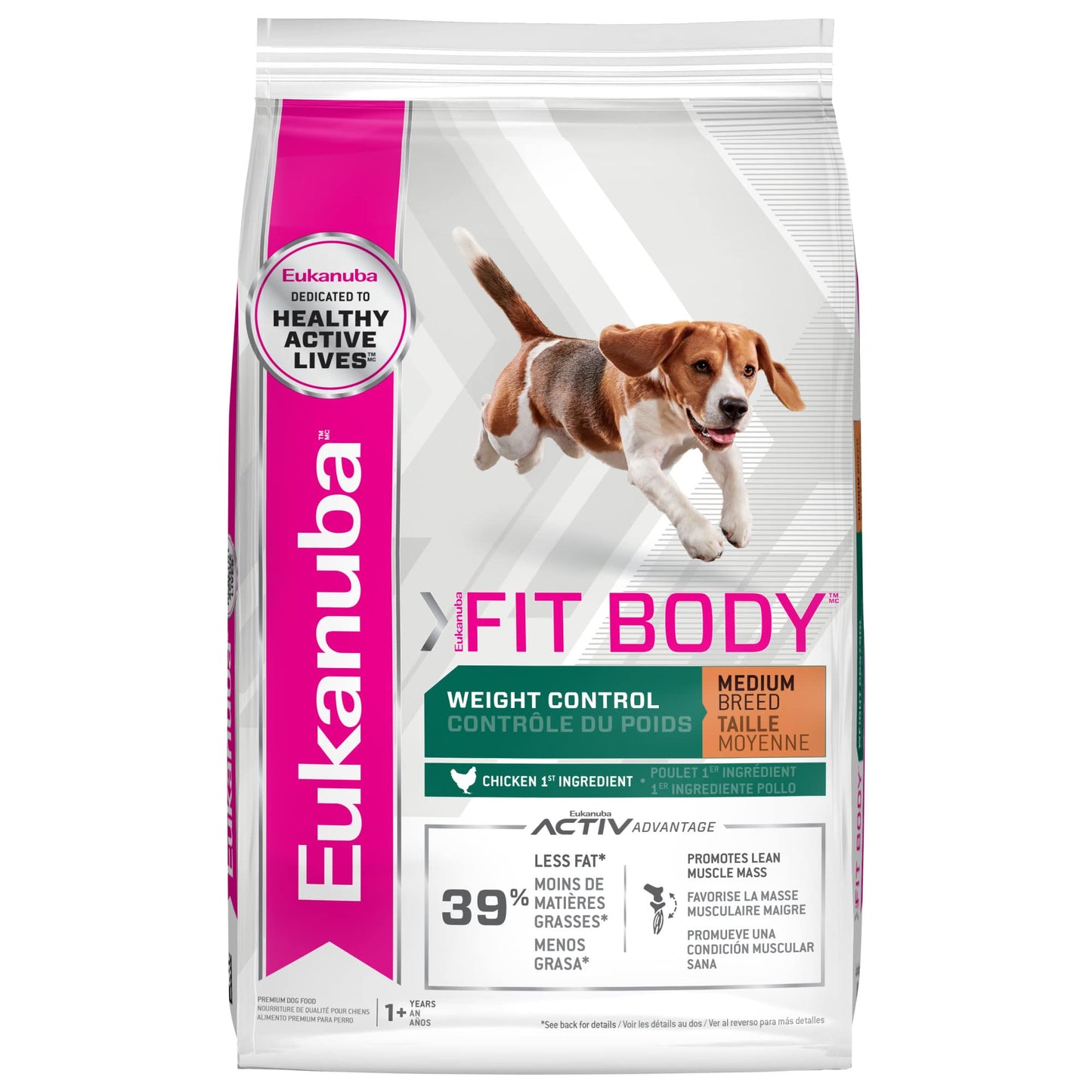 Eukanuba Fit Body Weight Control Medium Breed Dry Dog Food, 28 lb