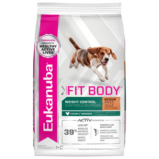 Eukanuba Fit Body Weight Control Medium Breed Dry Dog Food, 28 lb