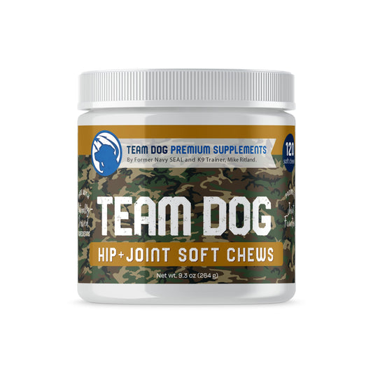 TEAM DOG Hip and Joint Chews for Dogs | Arthritis & Joint Support Supplements for Dogs | MSM, Chondroitin & Glucosamine | Small, Medium & Large Breed | Chicken, Duck & Pea Flavor | 120 Count