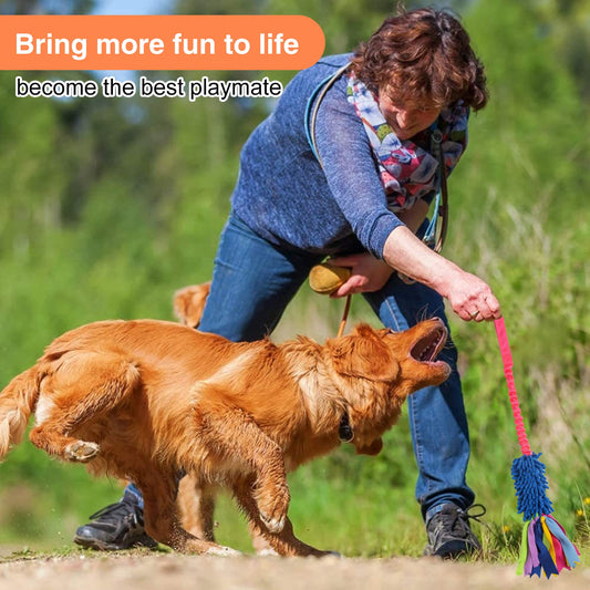 Clysoru Tug Toy for Dogs Tug of War Dog Toy with 2 Strong Red Band Handles Lasting Training Equipment Puppy to Large Dogs Interactive Toy Best for Tug of War Pull Indestructible Rope Toys (Black)