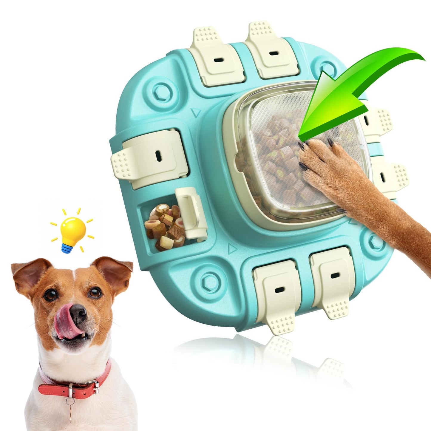 Tivray Dog Puzzle Toy 2 Levels, Interactive Dog Enrichment Feeder for Small to Large Breeds, Dishwasher Safe