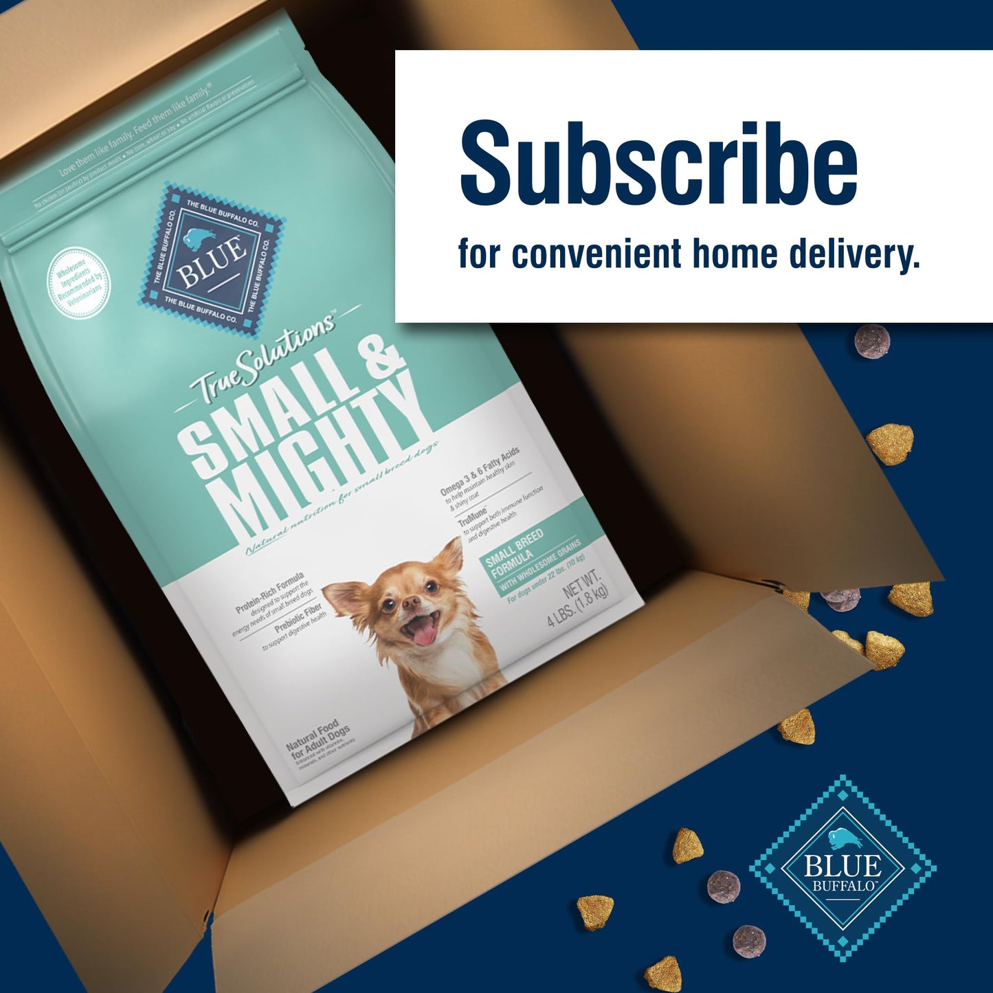 Blue Buffalo True Solutions Small Breed Care Natural Dry Dog Food for Adult Small Breed Dogs, Chicken, 4-lb. Bag