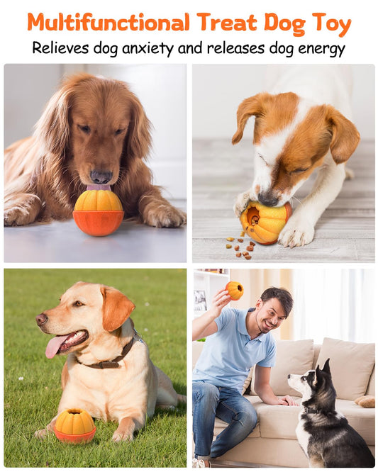 KrauzPet Treat Dispensing Dog Toys for Aggressive Chewers, Interactive Frozen Enrichment Puzzle Ball to Keep Dogs Busy, Indestructible Nylon Chew Toy for Medium Large Breed