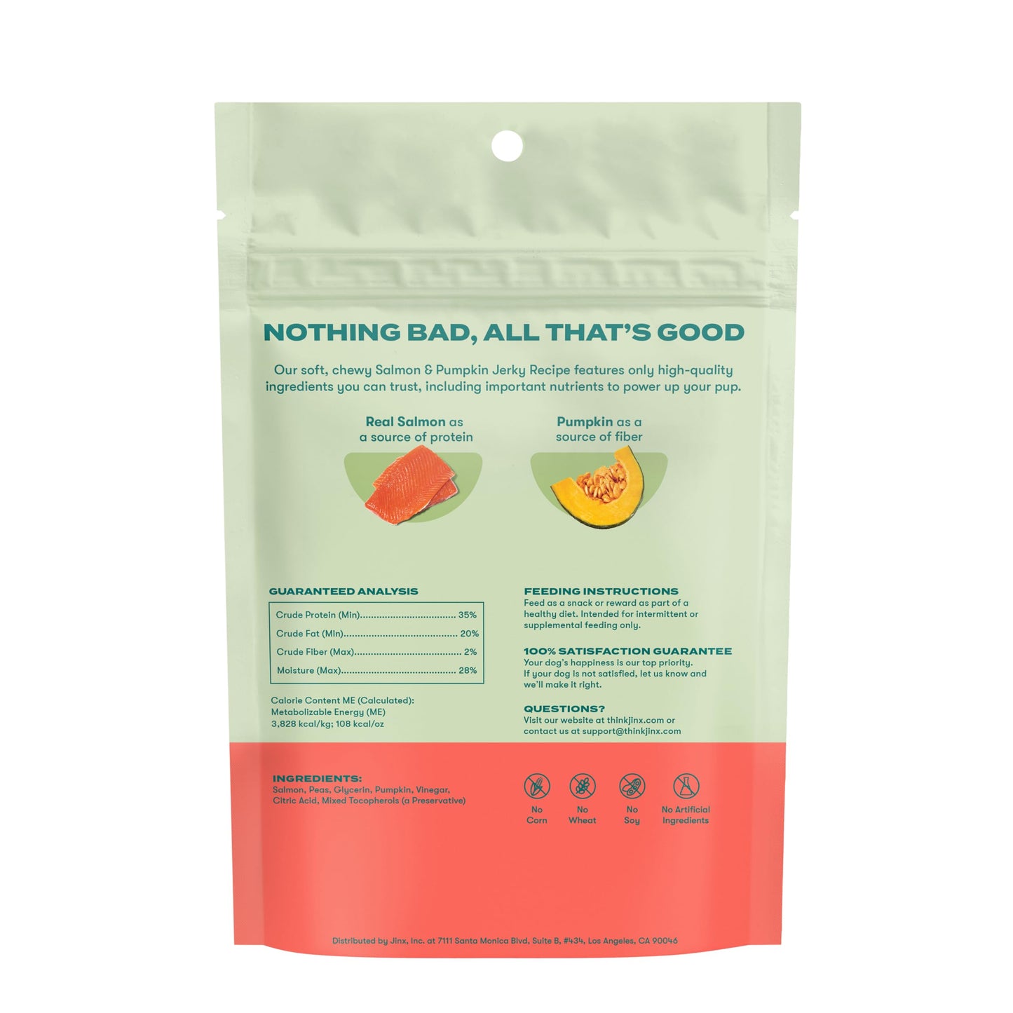 Jinx Salmon Tenders Jerky Dog Treats – Soft & Chewy, All Natural Dog Jerky Treats with High-Protein Salmon - Pet Products for All Dogs (Puppies, Adults & Seniors) - 5oz, Pack of 6