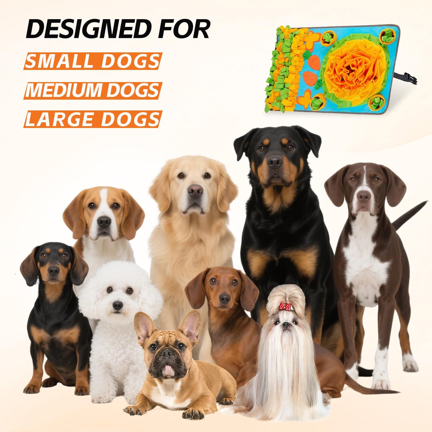 TAIMUTTAL Snuffle Mat for Dogs, 32 X 19 Inches Interactive Dog Toys for Boredom & Slow Eating, Durable Dog Feeder Puzzle Toy, Dog Enrichment Toys for Small Medium & Large Dogs